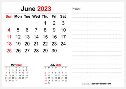 June 2023 Desk Calendar