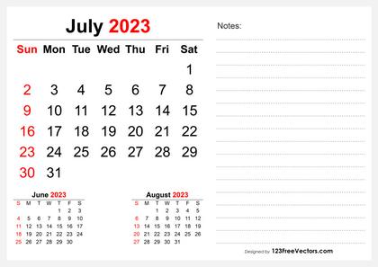July 2023 Desk Calendar