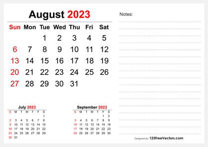 August 2023 Desk Calendar