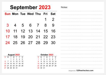 September 2023 Desk Calendar