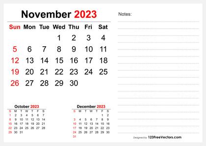 November 2023 Desk Calendar