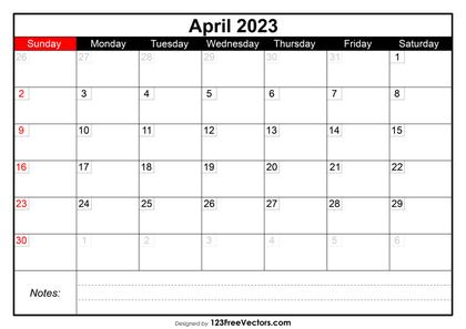 April Calendar 2023