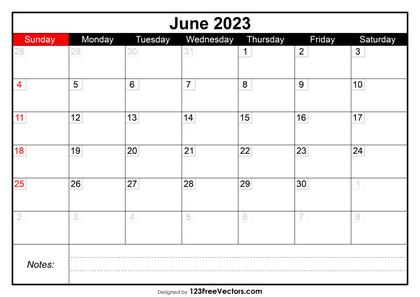 June Calendar 2023