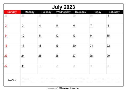 July Calendar 2023