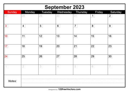 September Calendar 2023