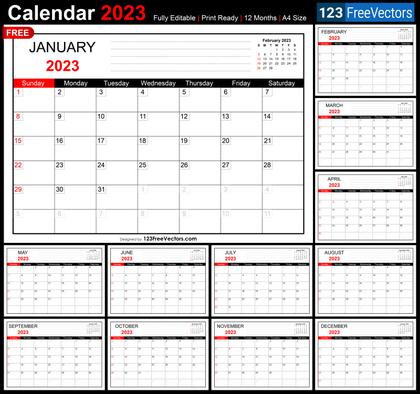 Printable Monthly Calendar 2023