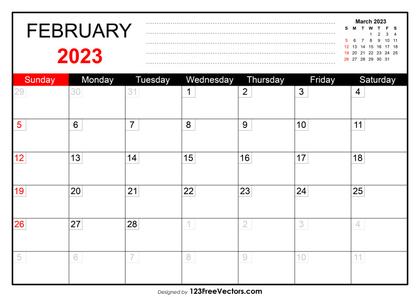 February 2023 Printable Calendar