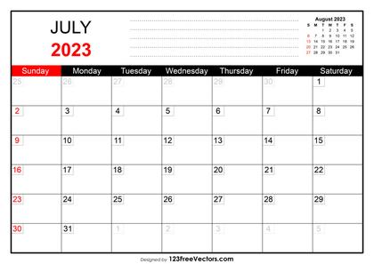 July 2023 Printable Calendar