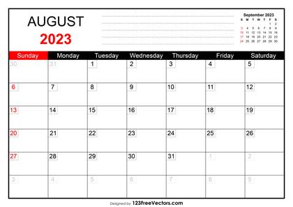 August 2023 Printable Calendar