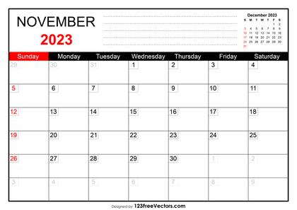 November 2023 Printable Calendar