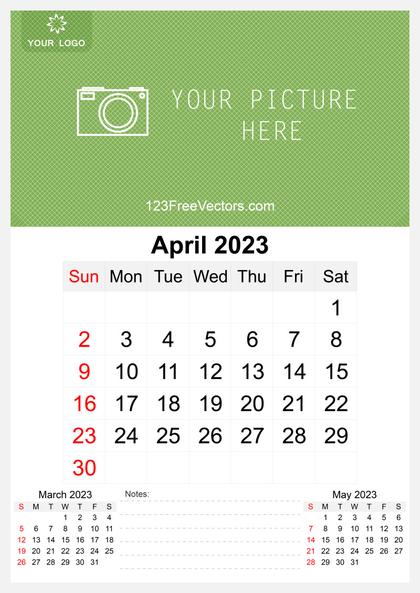 Wall Calendar April 2023