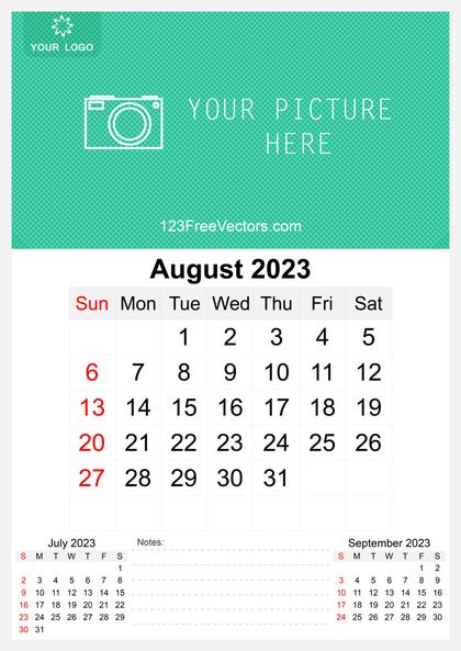 Wall Calendar August 2023
