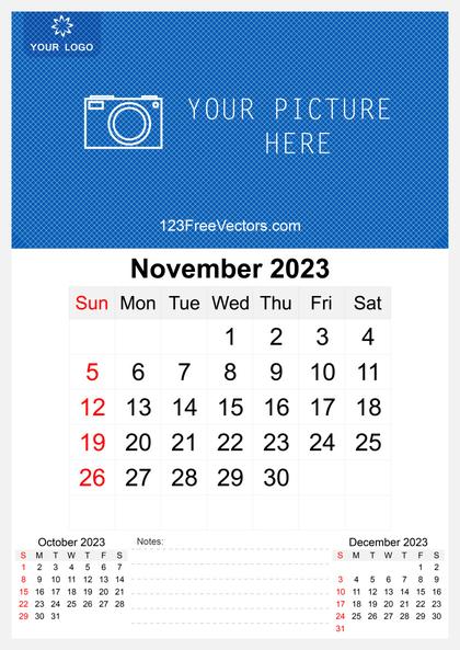 Wall Calendar November 2023