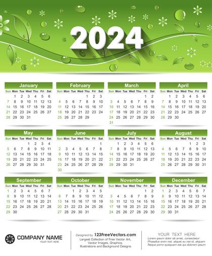 An Exceptional Array of Eco-green Leaf Vector Designs and Calendars
