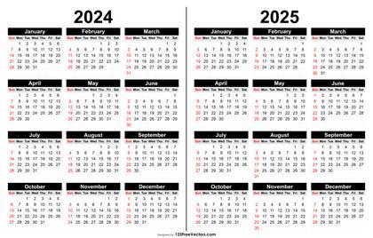 2024 and 2025 Calendar Printable