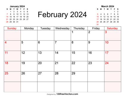 Blank February Calendar 2024