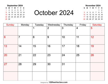 Blank October Calendar 2024