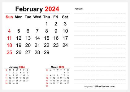 February 2024 Desk Calendar