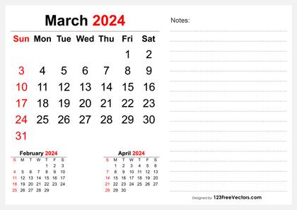 March 2024 Desk Calendar