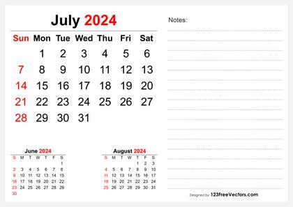 July 2024 Desk Calendar