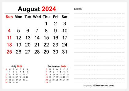 August 2024 Desk Calendar