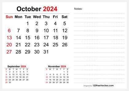 October 2024 Desk Calendar