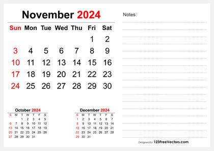 November 2024 Desk Calendar