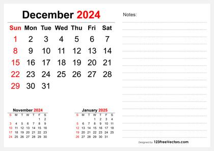 December 2024 Desk Calendar