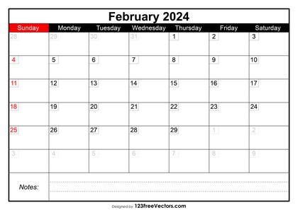 February Calendar 2024