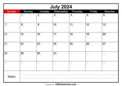 July Calendar 2024
