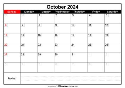 October Calendar 2024
