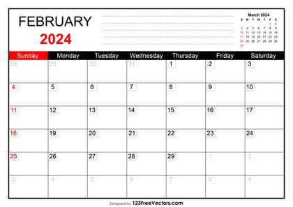 February 2024 Printable Calendar
