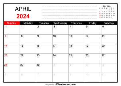 April 2024 Printable Calendar