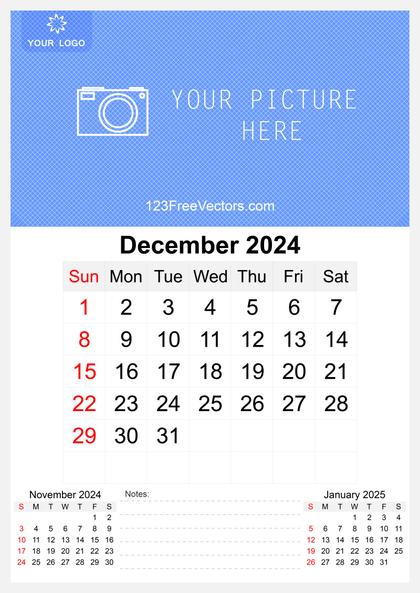 Wall Calendar December 2024