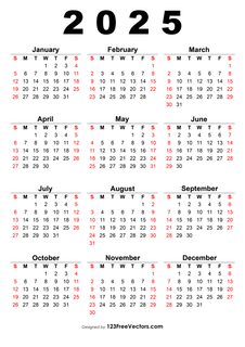 2025 Calendar One Page