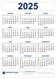 2025 Calendar with Week Numbers