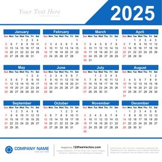 2025 Free Printable Calendar
