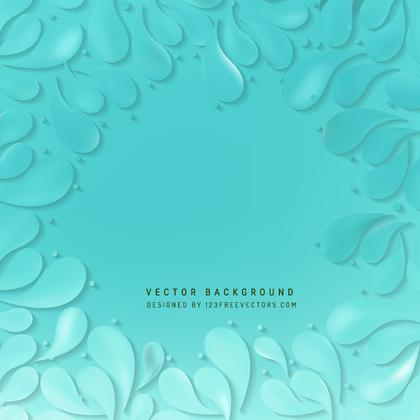 Turquoise Decorative Floral Drops Background
