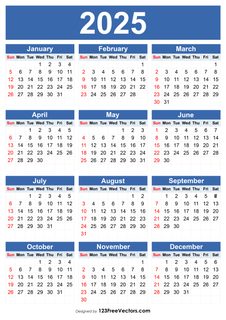 Free 2025 Calendar Template