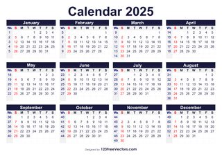 Printable 2025 Calendar with Week Numbers