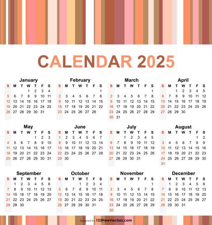 2025 Year Calendar