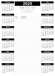 Printable Calendar for 2025