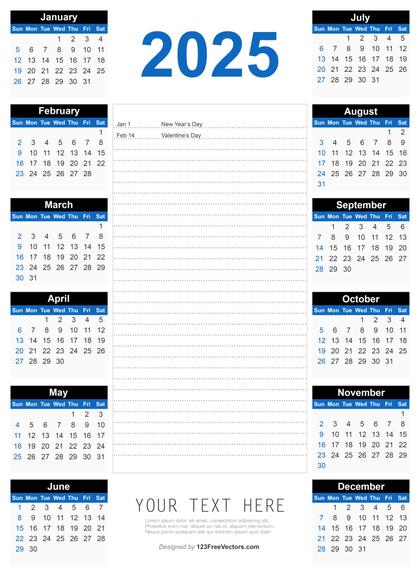 Free 2025 Printable Calendar
