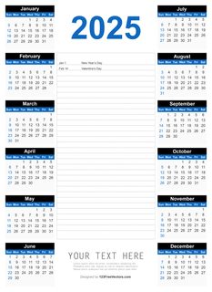 Free 2025 Printable Calendar