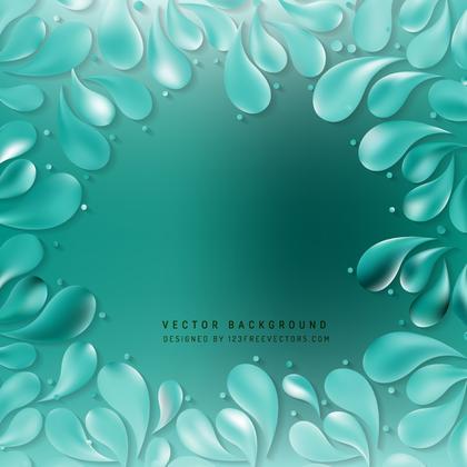 Turquoise Floral Ornamental Drops Background