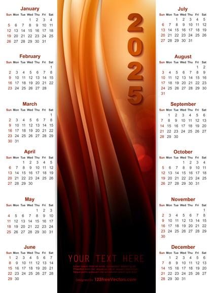 Calendar 2025 Vector Free Download