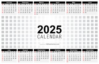 Annual Calendar 2025