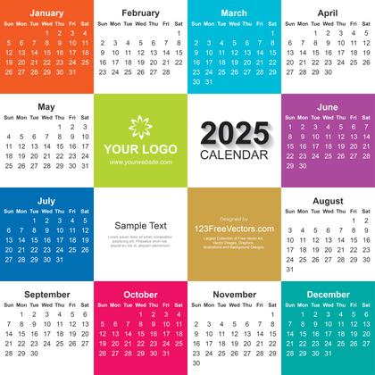 2025 Calendar Illustrator File