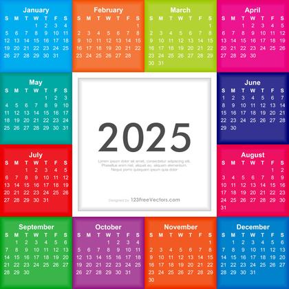 Colorful Calendar 2025