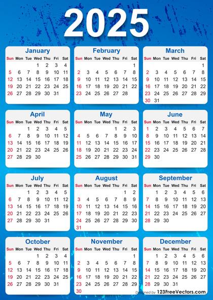 2025 Yearly Calendar Printable